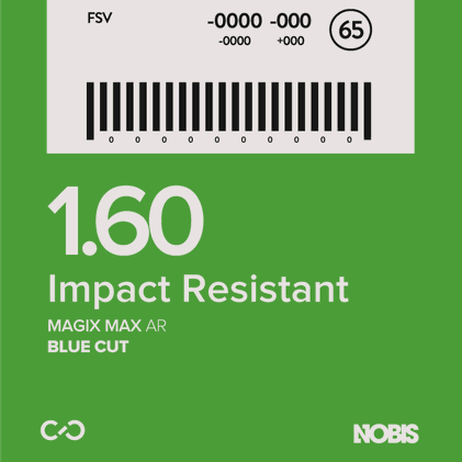 NOBIS 1,60 BLUE LIGHT CUT IMPACT RESISTANT HMC MAGIS MAX
